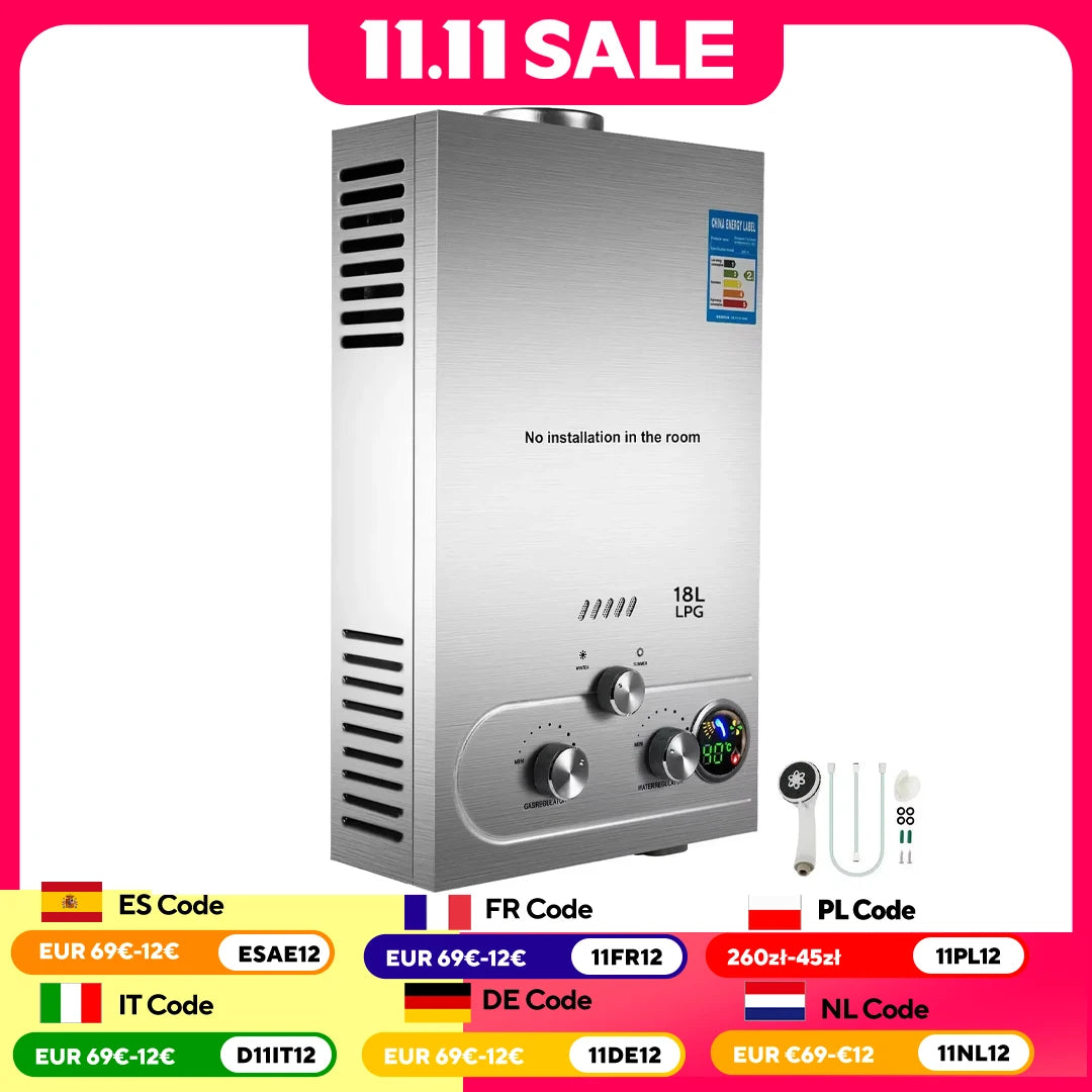 6L-18L Propane Gas Tankless Water Heater