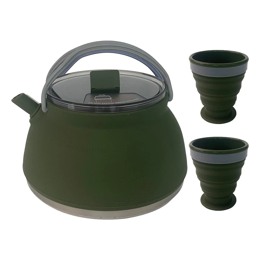 Handle Outdoor Collapsible Kettle Stainless Steel Bottom Water Pot