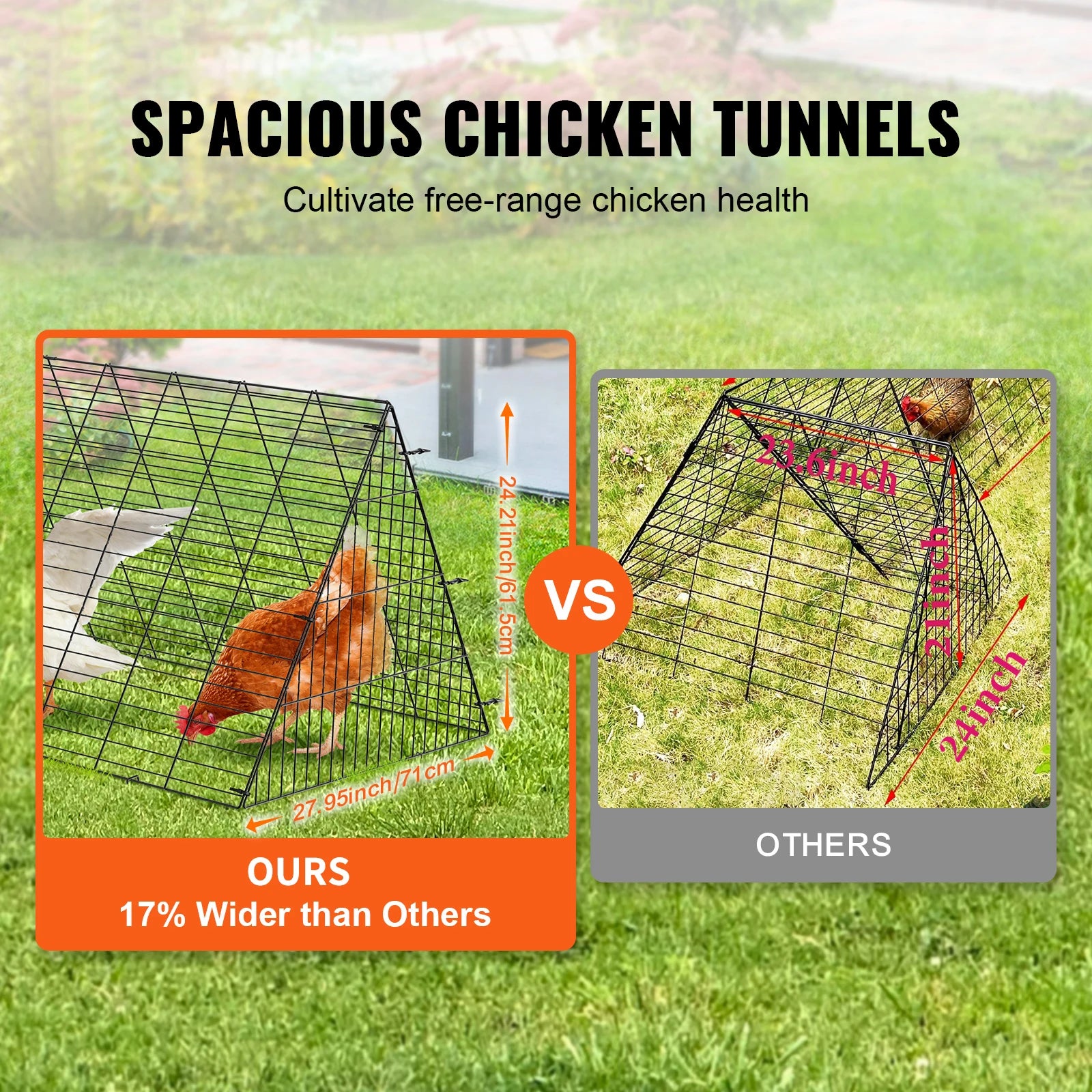 SucceBuy Chicken Tunnels 157.5 x 39.4 x 24.2 in for Yard