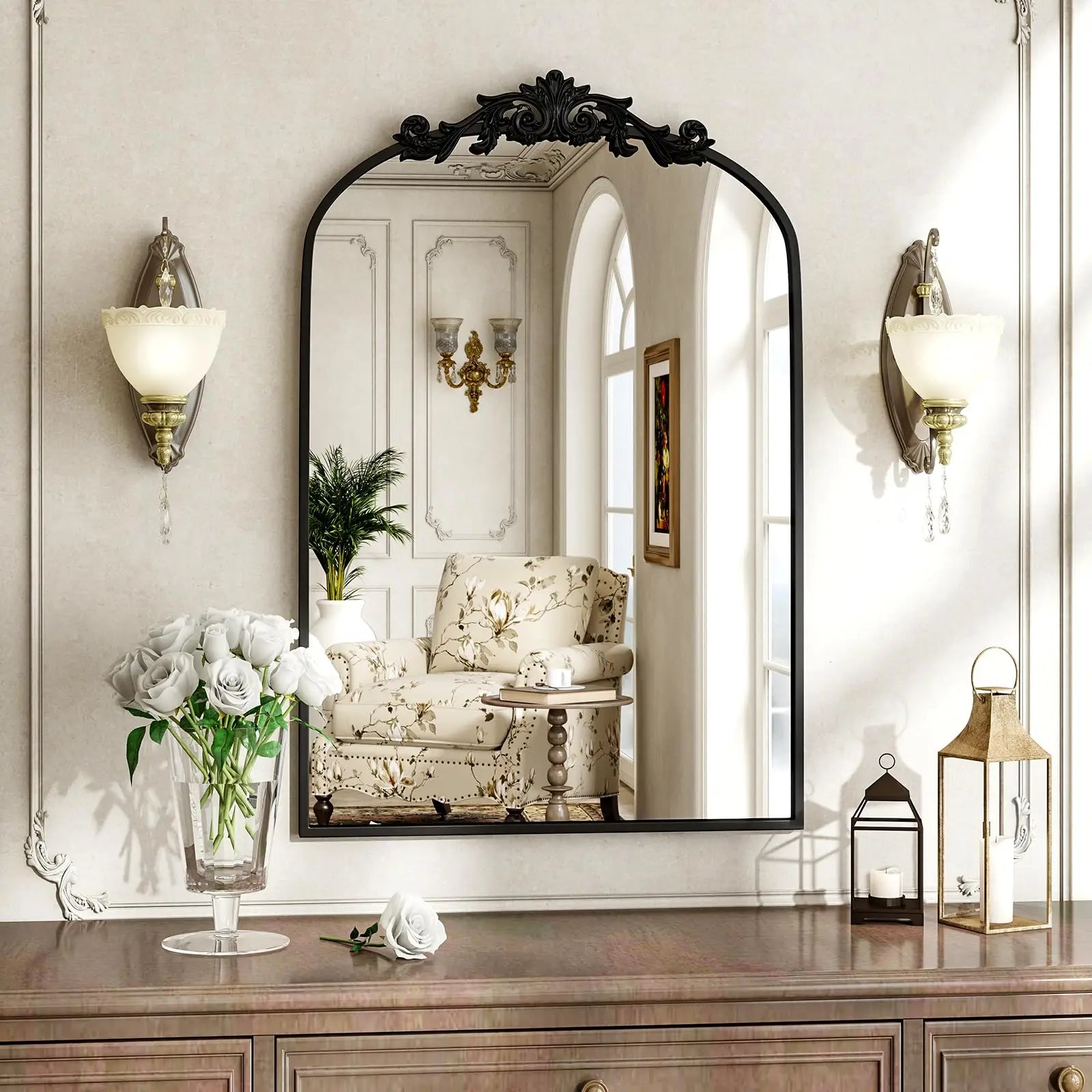 Vanity Wall Mirror Decorative Vintage Arch