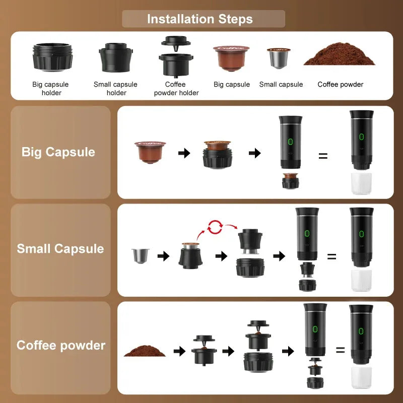Portable Wireless Electric Espresso Coffee Machine