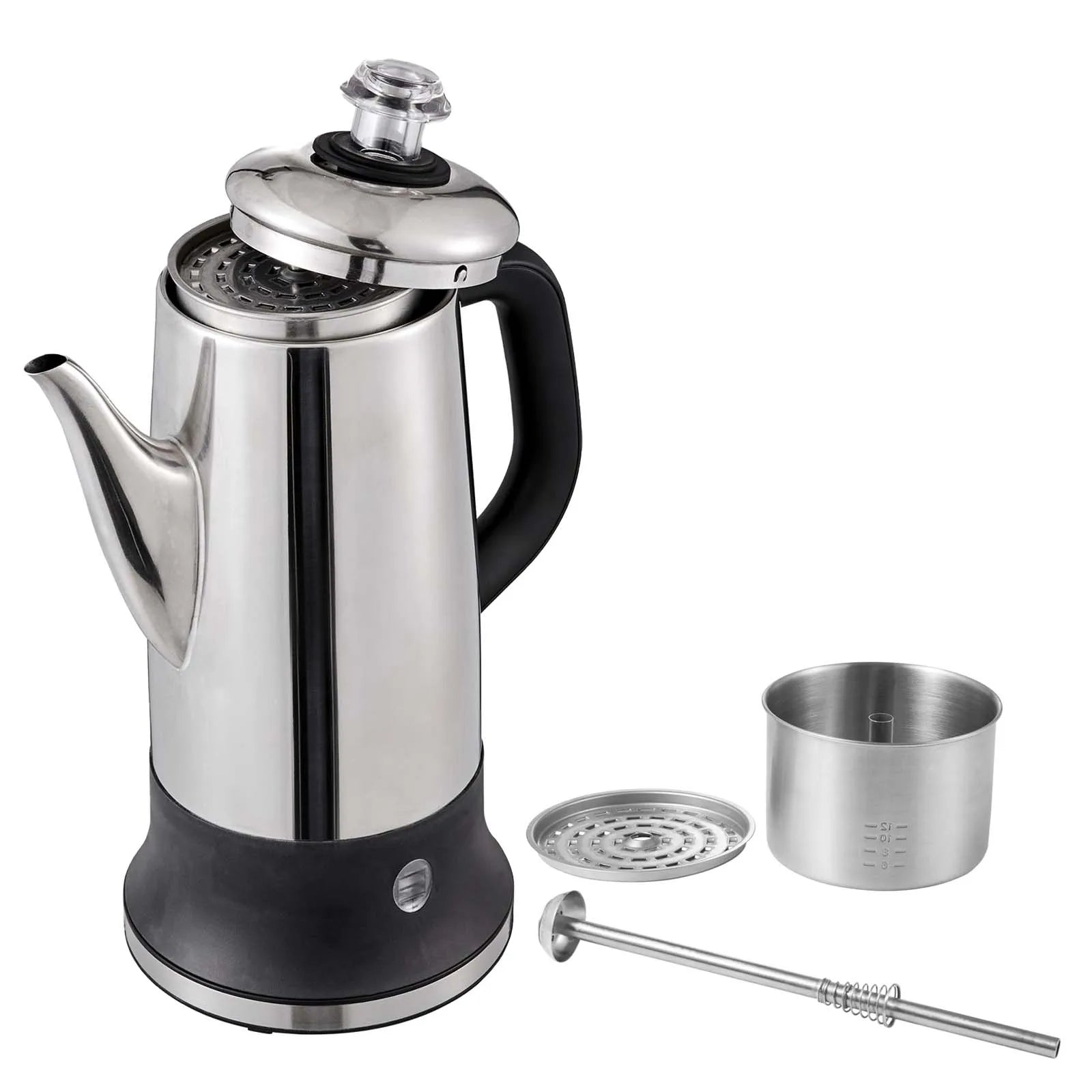 12-Cup Electricl Coffee Percolator with Keep Warm Function