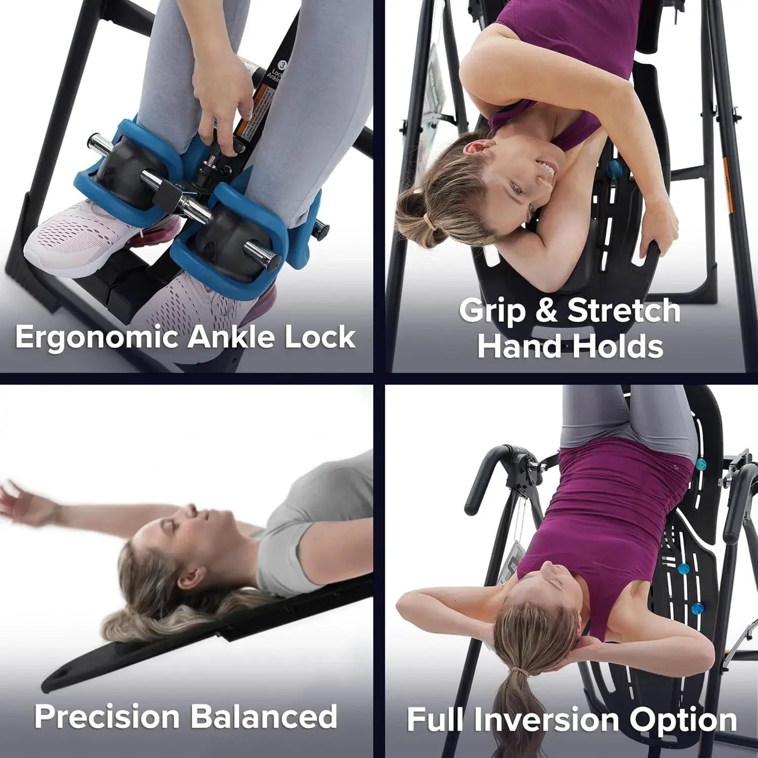Inversion Table w/Accessories for Back Pain Relief , 300 lb Capacity