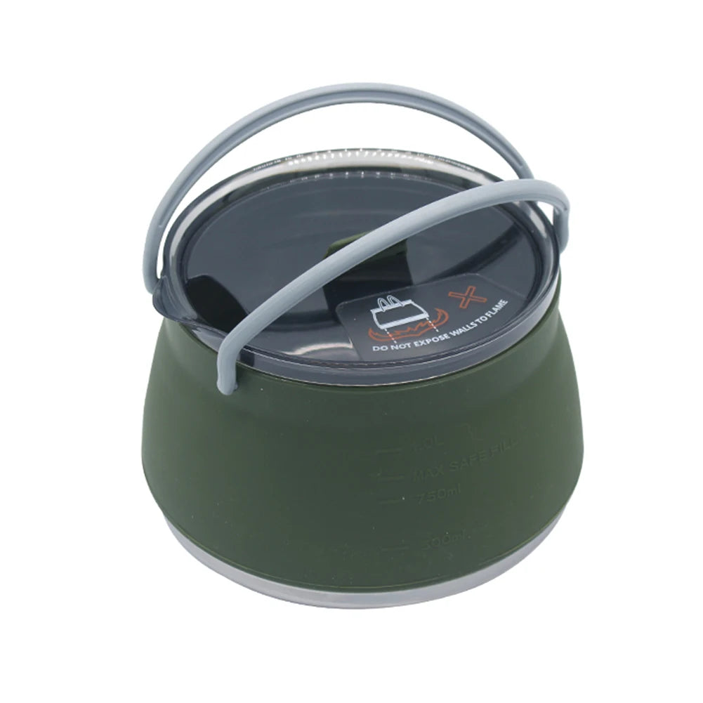 Handle Outdoor Collapsible Kettle Stainless Steel Bottom Water Pot