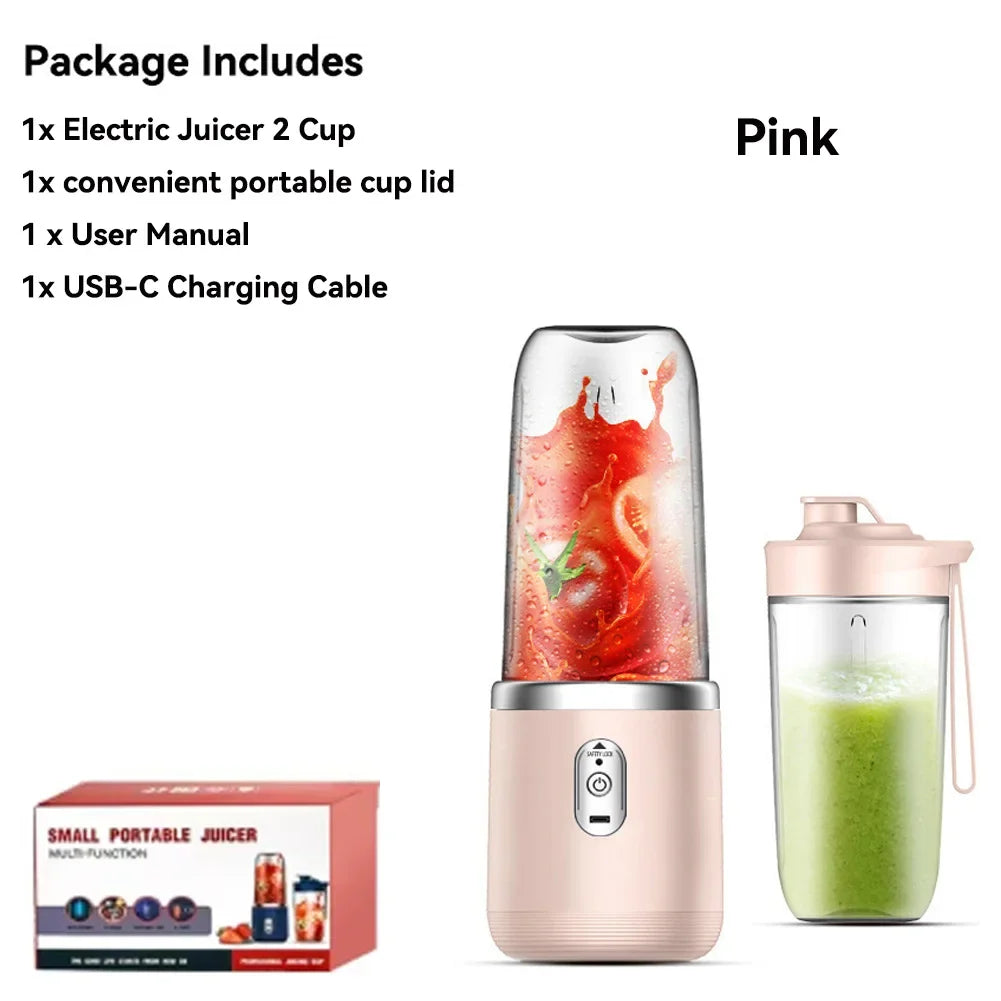 Portable Electric Juicers Blue Pink ABS Cup Multifunction
