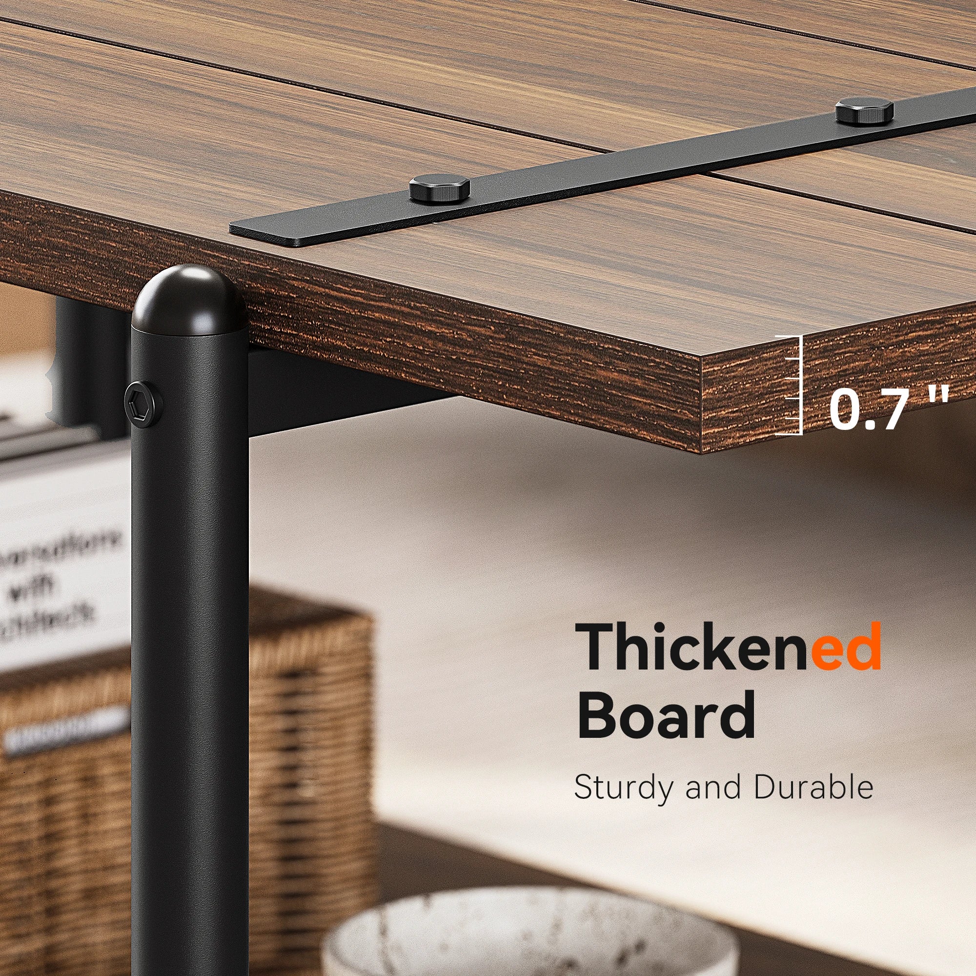 Farmhouse Coffee Table with Storage Shelf