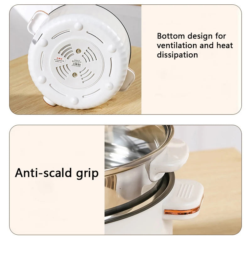 1.5L/3L Portable Electric Rice Cooker Multifunctional Double Layer Pan