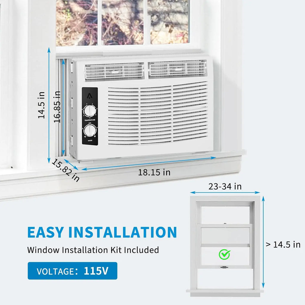 5000 BTU Window AC Unit with Remote