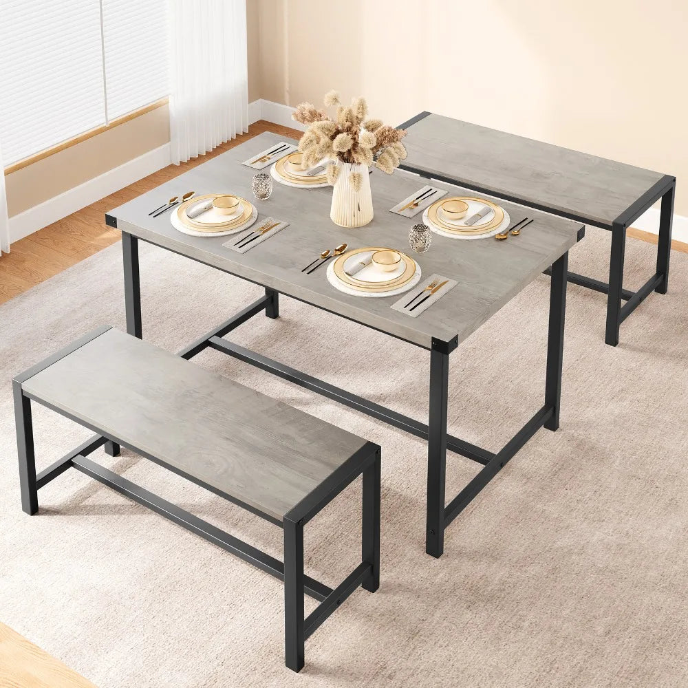 3-Pieces Dining Table Set for 4 for Small Space