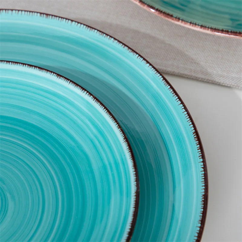 16Pcs Porcelain Dinnerware Set Vintage Ceramic Plate Set