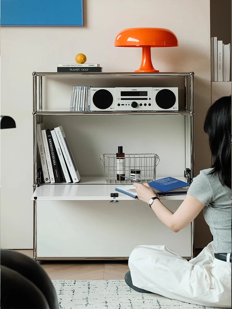 Storage Cabinet Stainless Steel Metal Sideboard For Bedroom