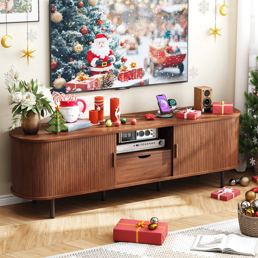 69" TV Stand w/ Power Outlet for TVs up to 80".