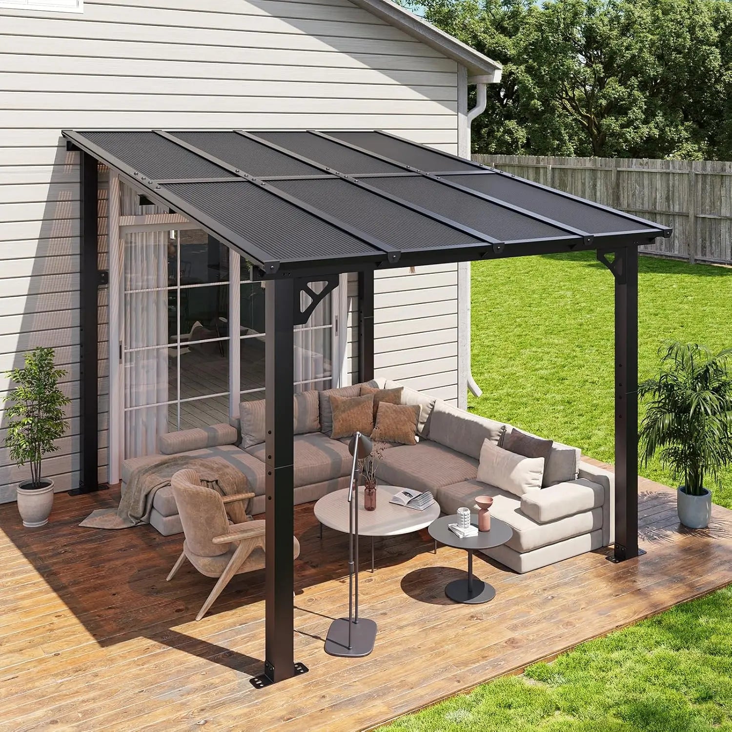 8'x10'  Large Wall-Mounted Heavy Duty Awnings, for Backyard