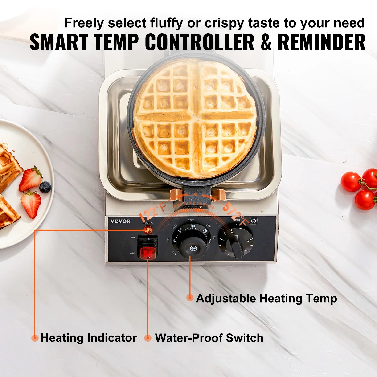 Electric Waffle Maker Stainless Steel  Non-Stick