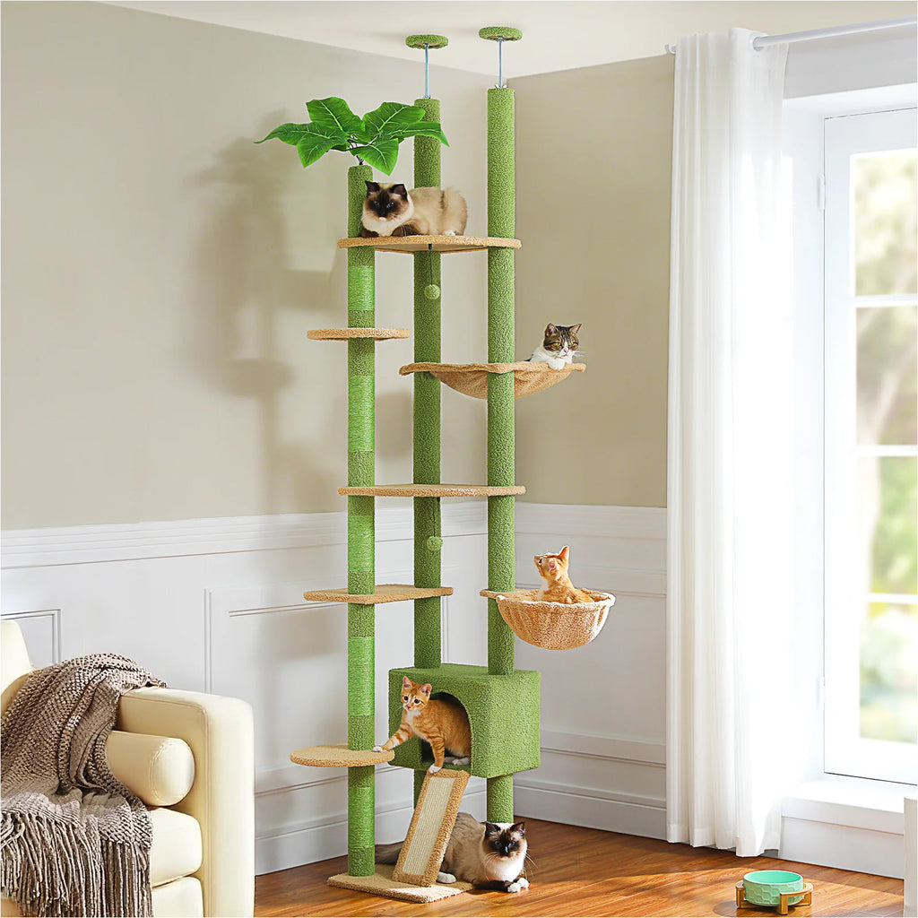 Cat Tree Floor to Ceiling Cat Tower with Sisal Scratching Post