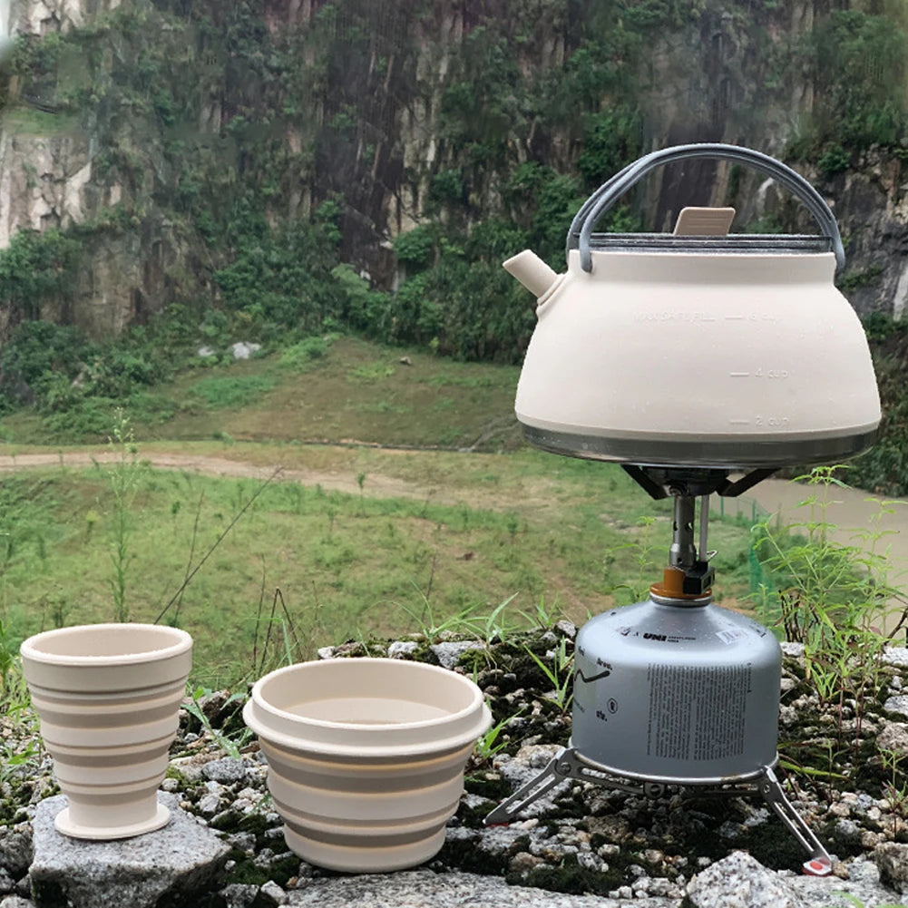 Handle Outdoor Collapsible Kettle Stainless Steel Bottom Water Pot