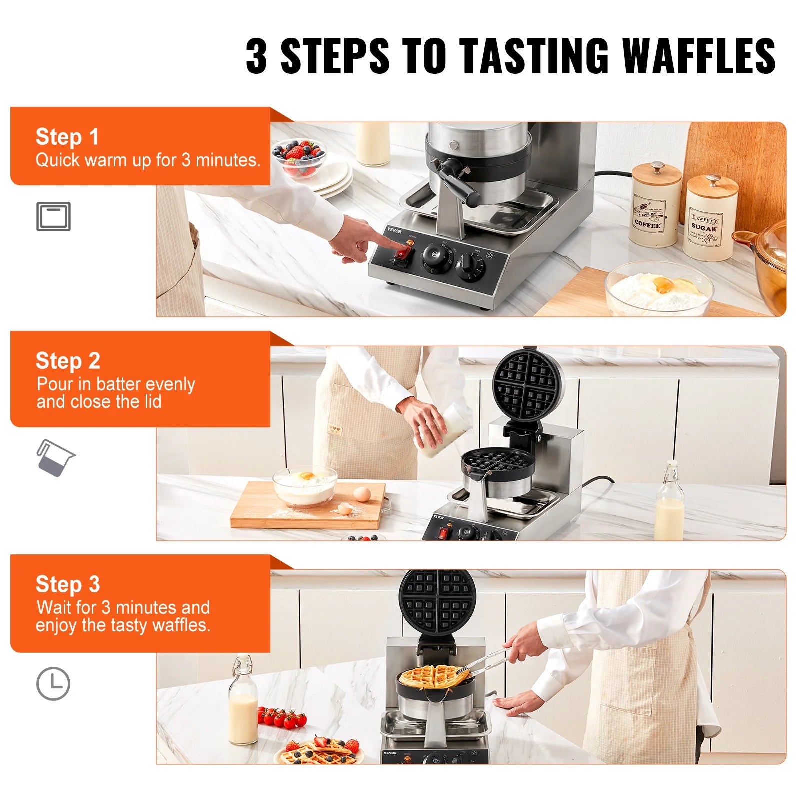 Electric Waffle Maker Stainless Steel  Non-Stick
