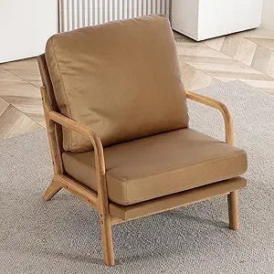 Small Cozy Leather Reading Chairs for Adults