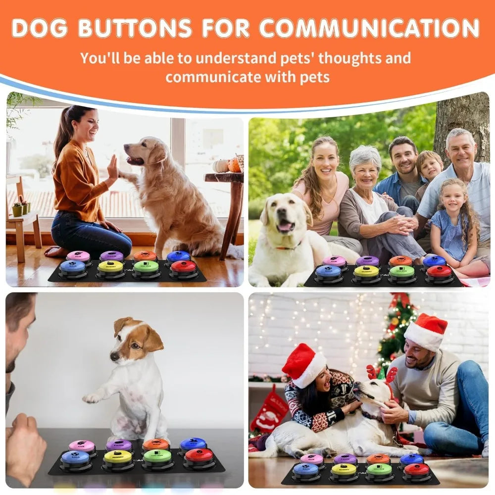 Dog Buttons for Communication,Talking Buttons for Dogs,8 Recordable Sound Buttons