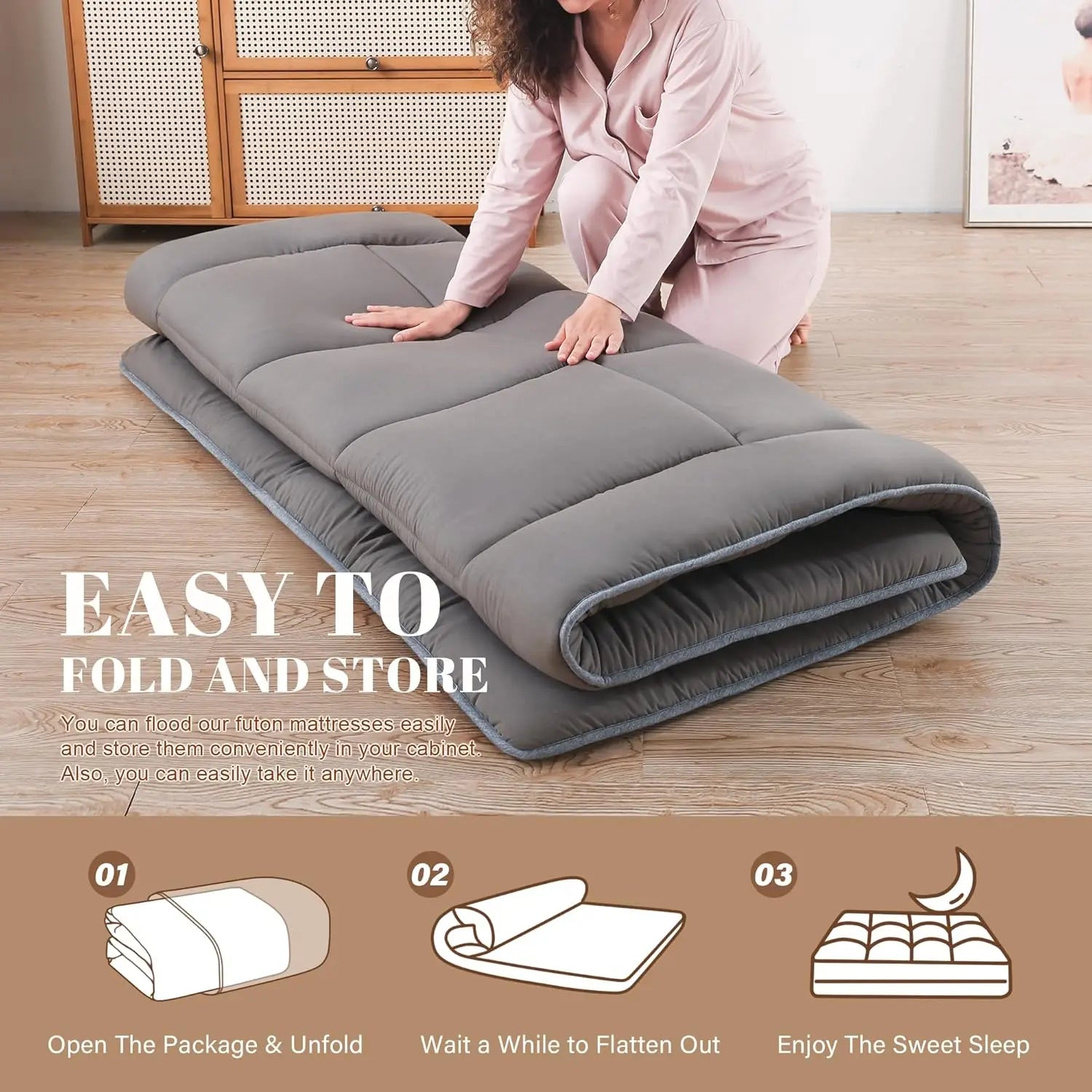 3" Thicken Japanese  Futon Mattress Floor Lounger