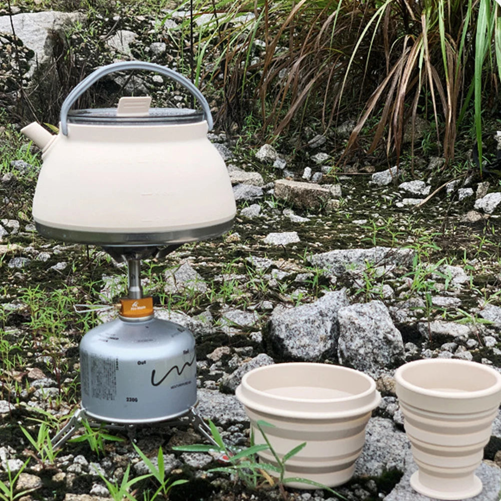 Handle Outdoor Collapsible Kettle Stainless Steel Bottom Water Pot