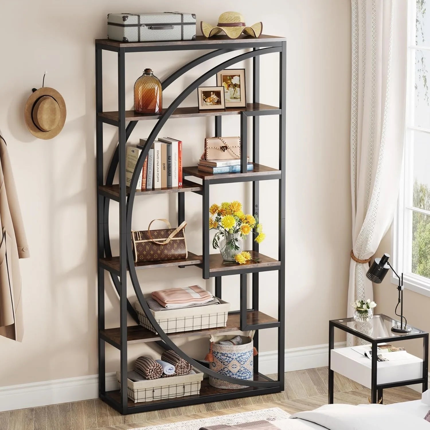 Bookshelf 70.8 inch Tall Display Tack Shelving Unit