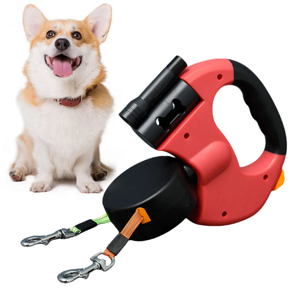 Double Headed Dog Leash Traction Rope 360 Degree Swivel