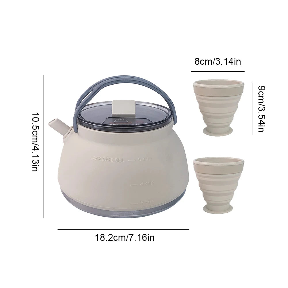 Handle Outdoor Collapsible Kettle Stainless Steel Bottom Water Pot