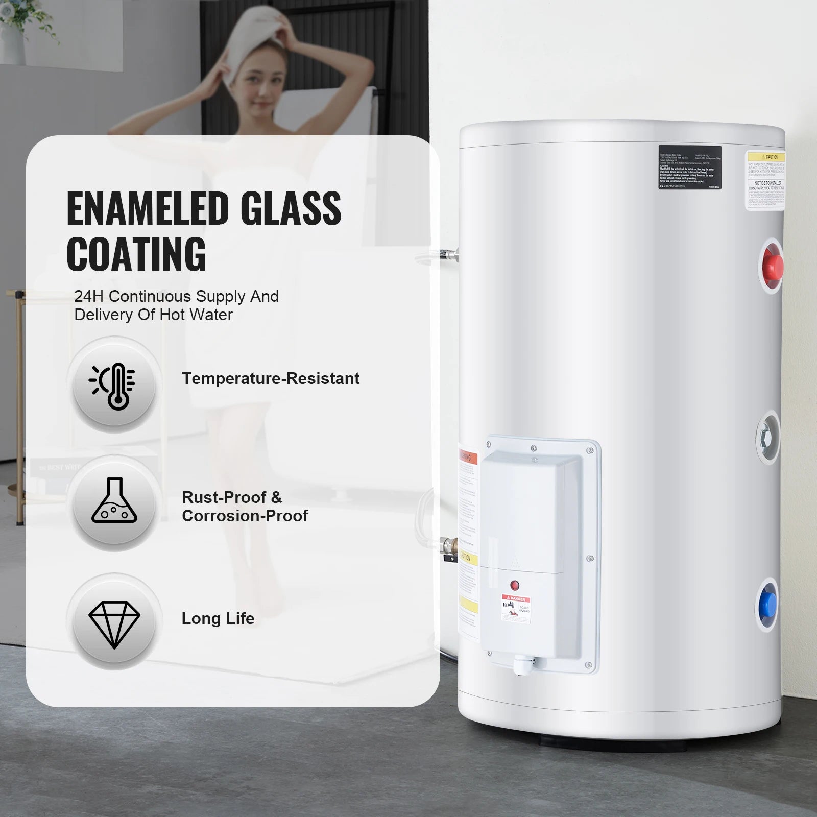 Electric Water Heater 40/70L Tank Instant Hot Water
