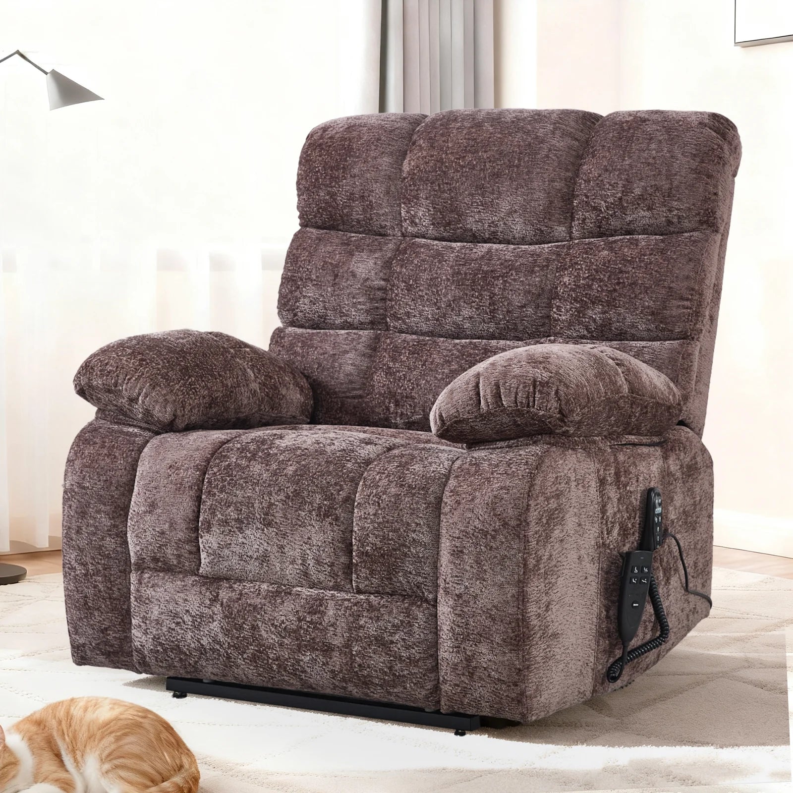 Oversized Recliner Chair with Heat and Massage, Power Lift