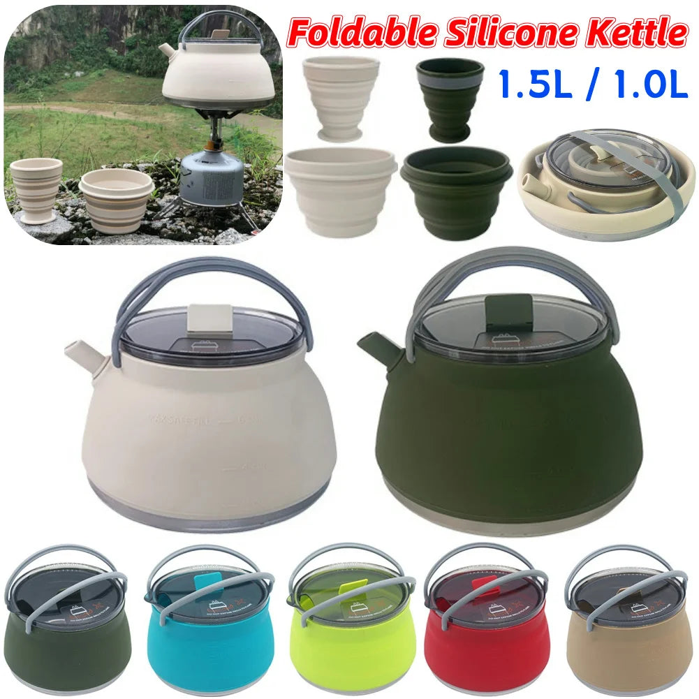 Handle Outdoor Collapsible Kettle Stainless Steel Bottom Water Pot