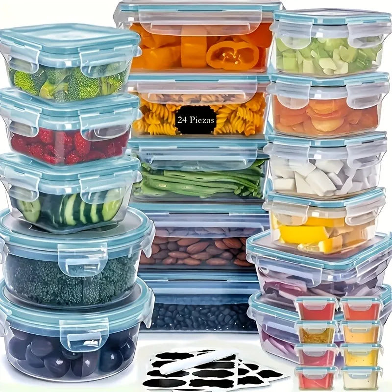 48Pcs BPA-Free Food Storage Set - 24 Airtight Containers & Lids