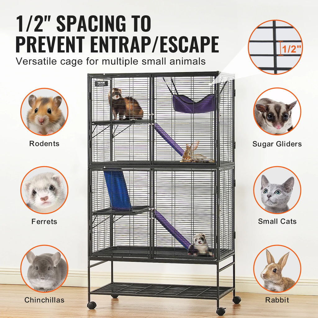 Rolling Metal Ferret Cage Large 4-Tier Critter Nation
