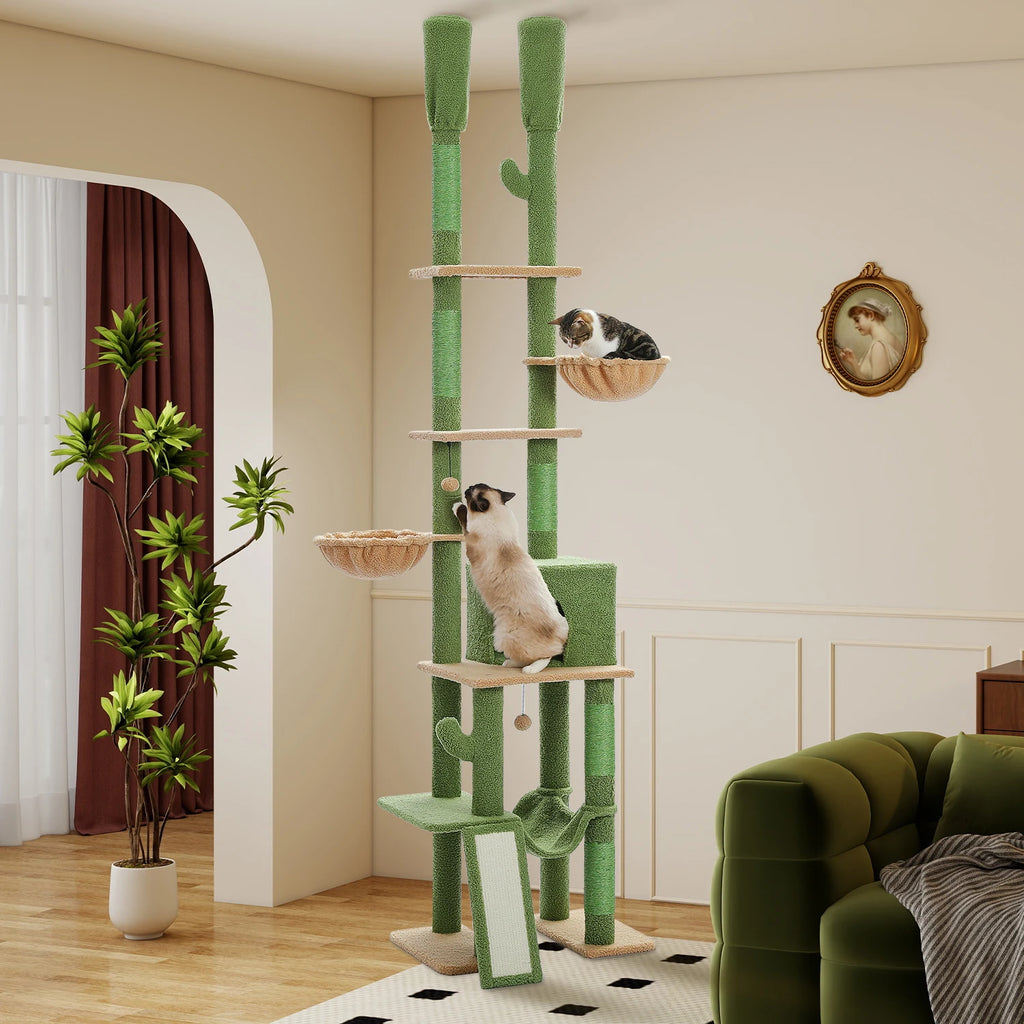 Cat Tree Floor to Ceiling Cat Tower with Sisal Scratching Post