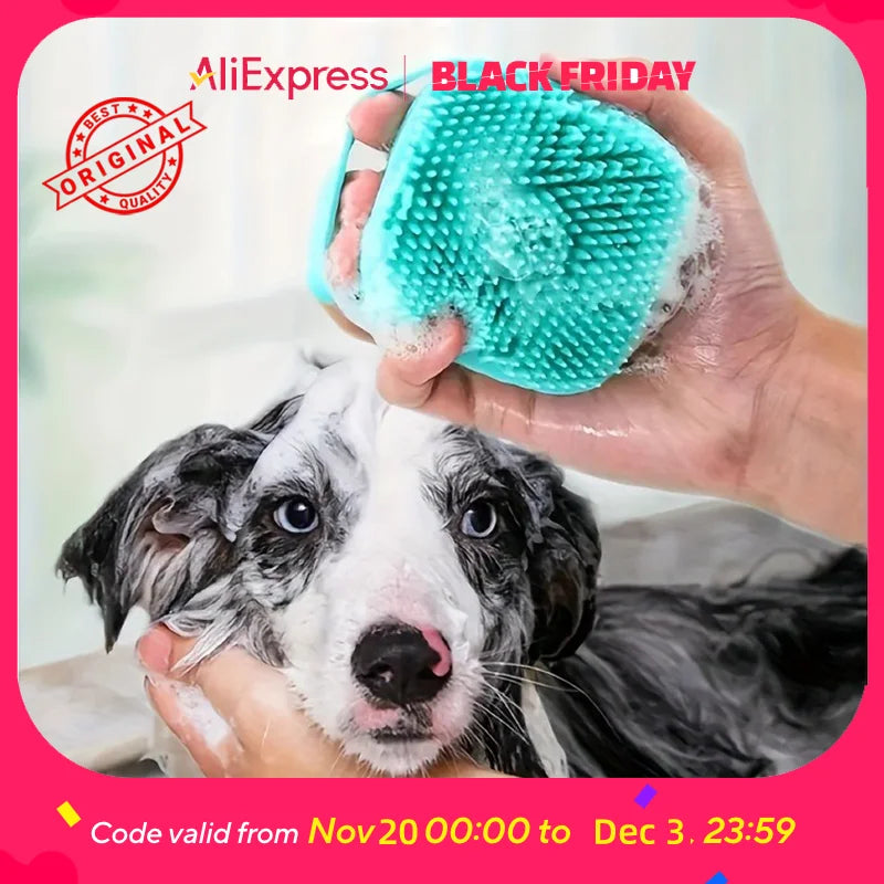 Dog Bathing Brush Soft Silicone Brush Rubber Bristle for pets