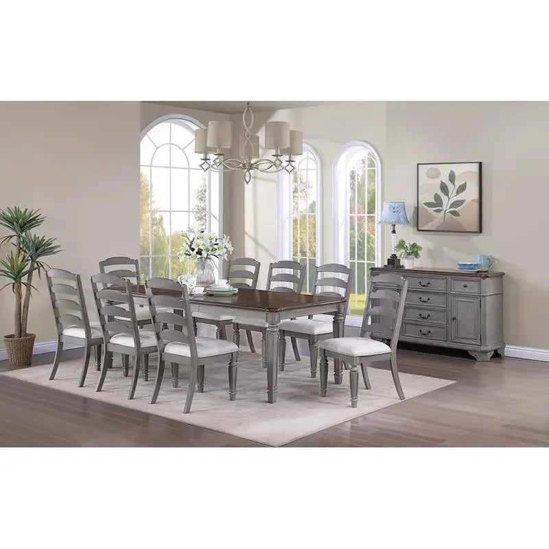 Contemporary 9-Piece Dining Set with Leaf