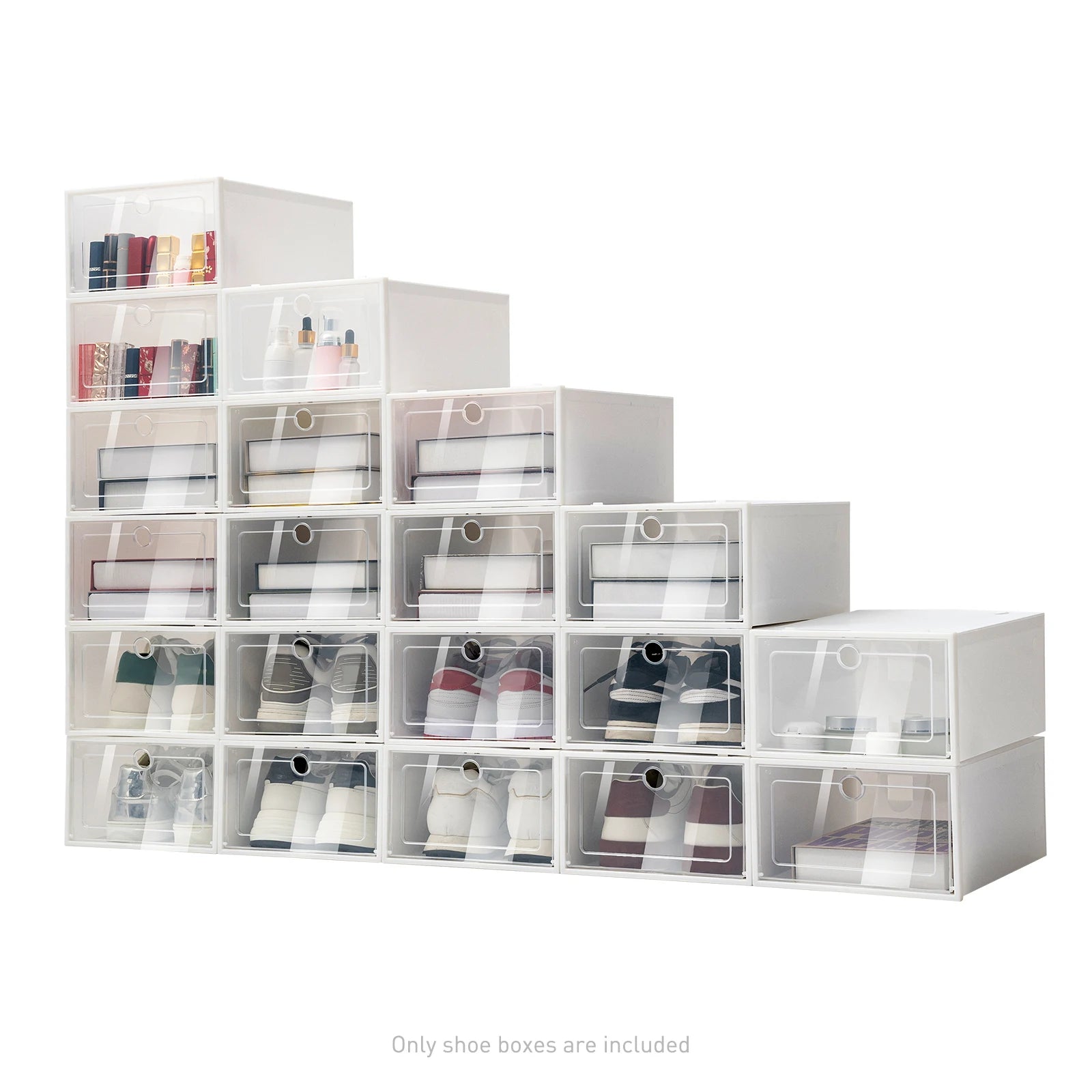 20 Stackable Folding Shoe Boxes Ventilation and Dust Prevention for Bedrooms