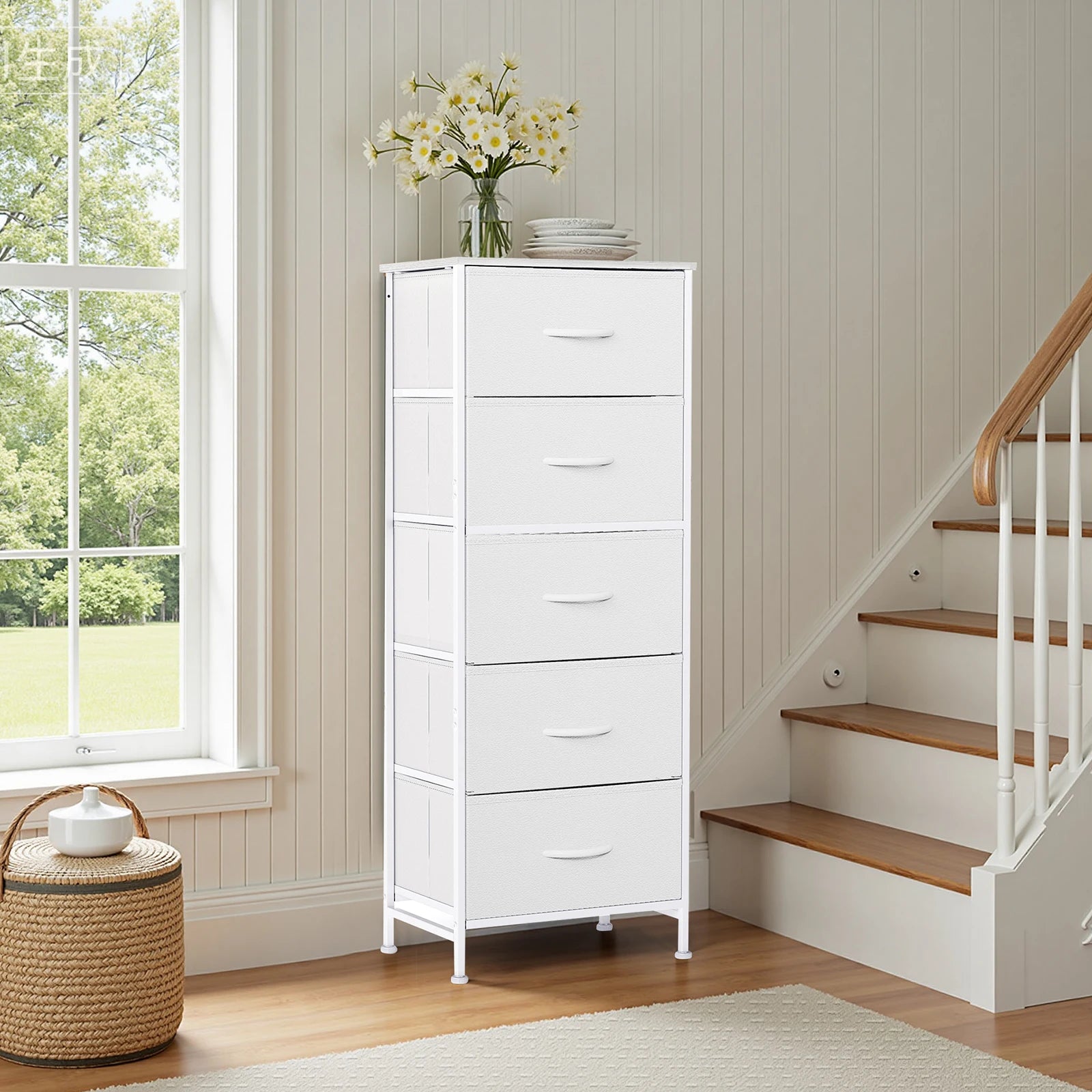 48IN Dresser For Bedroom With 5 Drawers Steel Frame