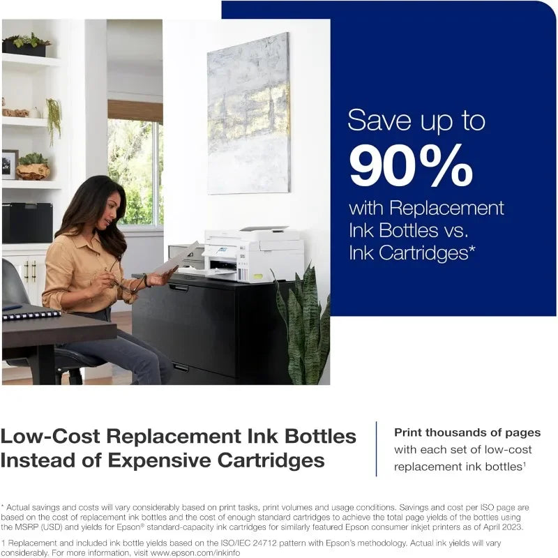 All-in-One Cartridge-Free Supertank Printer with Scanner, Copier, Fax