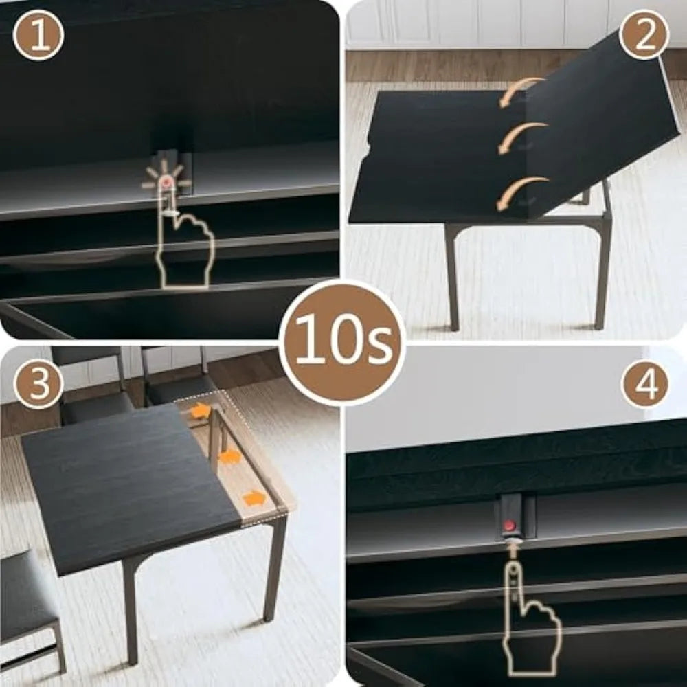 7-Piece  Extendable Kitchen Table Cushion Chairs Set of 6