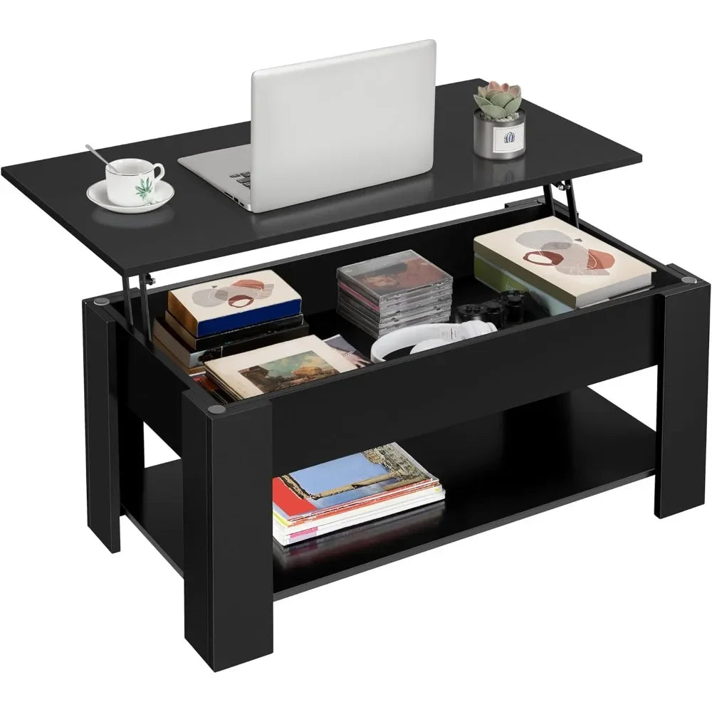 Lift Top Coffee Table with Large Hidden Storage Shelf
