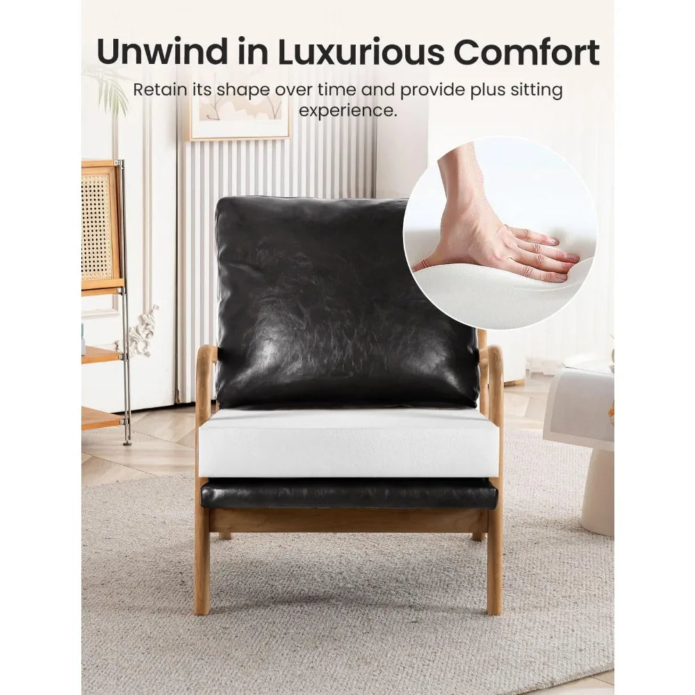 Small Cozy Leather Reading Chairs for Adults