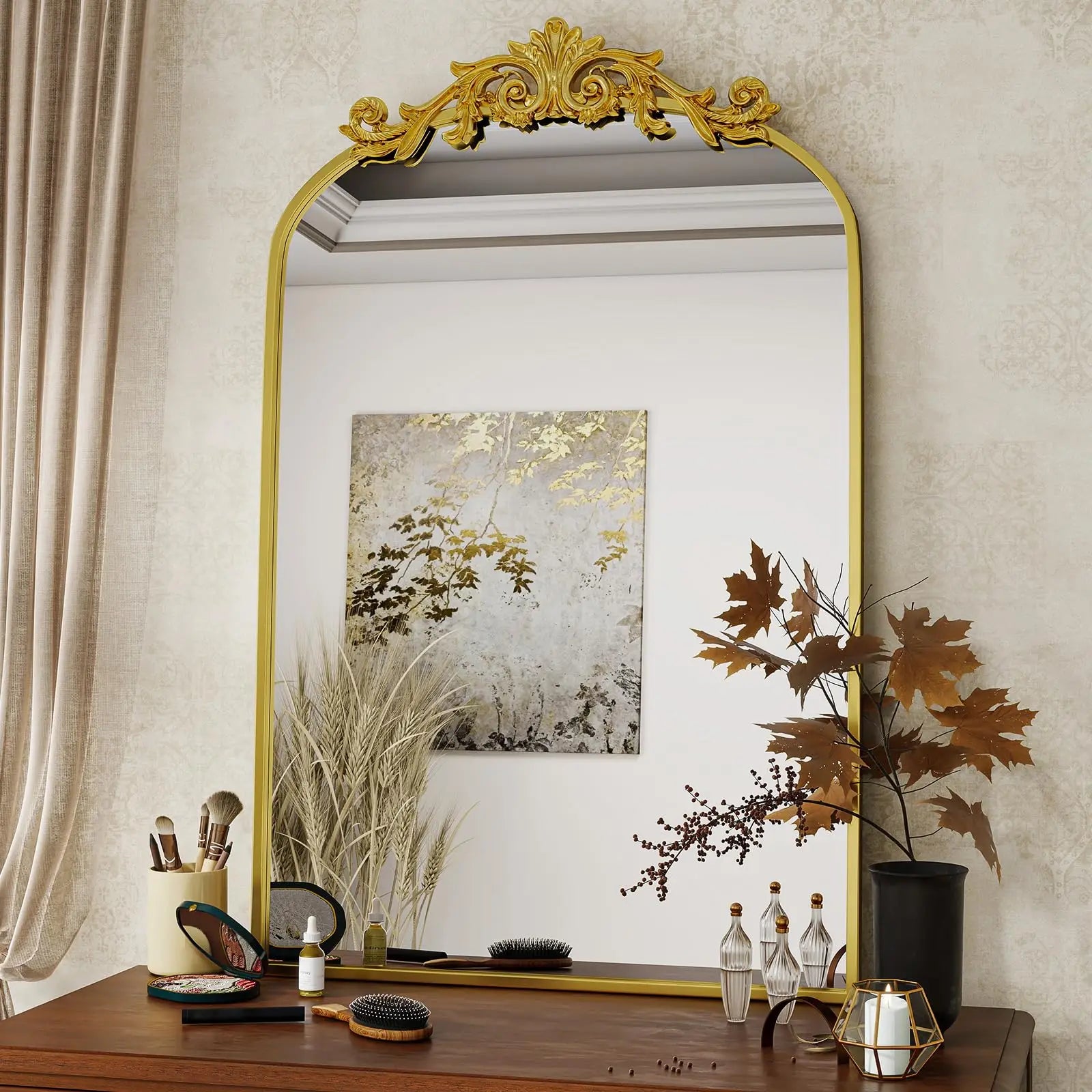 Vanity Wall Mirror Decorative Vintage Arch
