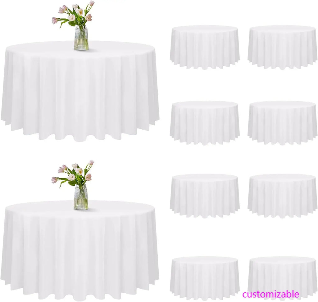 10 Pack 120 Inch Round Tablecloth, Stain and Wrinkle Resistant
