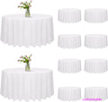 10 Pack 120 Inch Round Tablecloth, Stain and Wrinkle Resistant