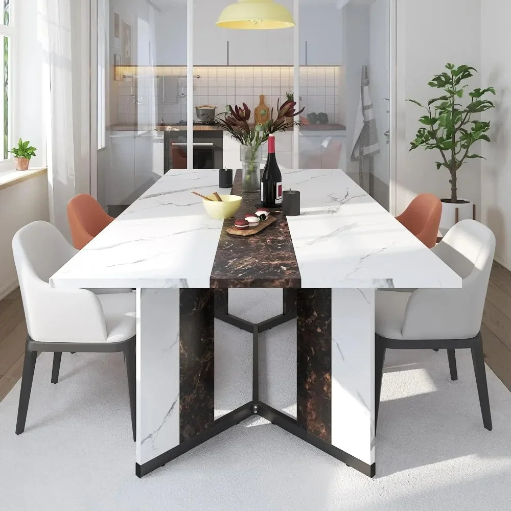 71 Inch Large  Dining room Table with Adjustable Legs