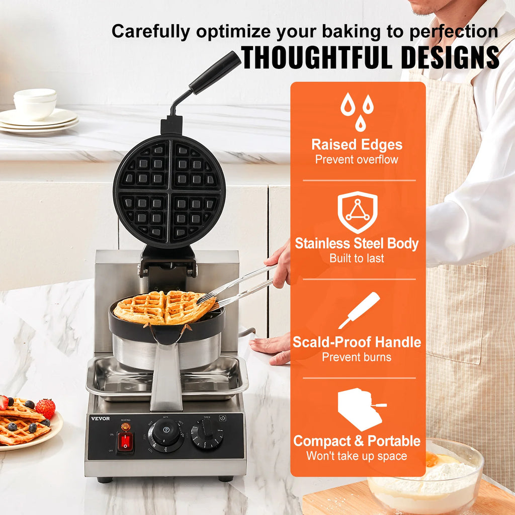 Electric Waffle Maker Stainless Steel  Non-Stick