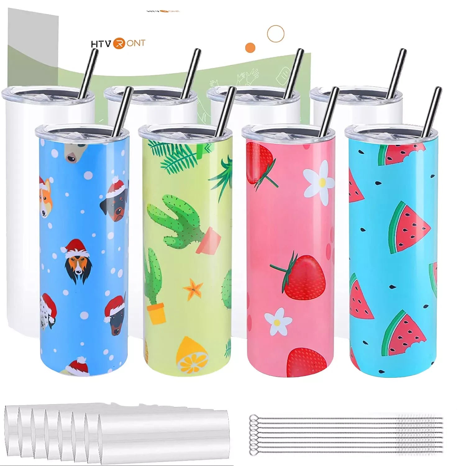 4/8/12/16 Pcs 20 OZ Stainless Sublimation Tumblers