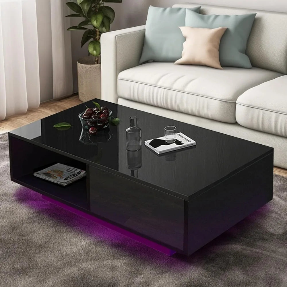 Coffee Tables for Living Room with 16 Colors LED Lights