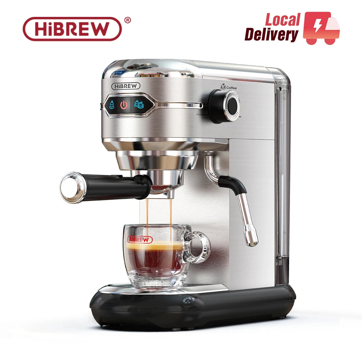 HiBREW Coffee Maker Cafetera 20 Bar Inox Semi Automatic Super